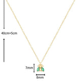 Colorful Bee Pendant Sterling Silver Necklace For Women