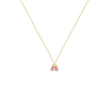 Colorful Bee Pendant Sterling Silver Necklace For Women