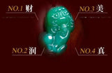 Green Chalcedony Carved Pixiu Pendant Necklace for Wealth