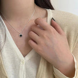 925 Silver Agate Heart Pendant Necklace for Women