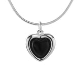 925 Silver Agate Heart Pendant Necklace for Women