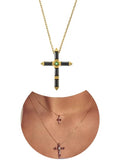 925 Silver Cross Pendant Necklace Long Chain with Crystal Zircon