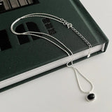 925 Silver Oval Agate Pendant Necklace Classic Jewelry