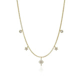 925 Silver Necklace Star Moon Lightning Zircon