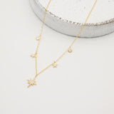 925 Silver Necklace Star Moon Lightning Zircon