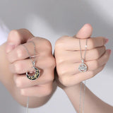 925 Silver Princess Knight Couple Pendant Necklace