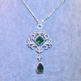 Vintage Emerald Stone Pendant Necklace for Women