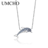 Lovely Dolphin 925 Silver Necklace Romantic Jewelry