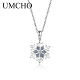 925 Silver Snowflake Necklace for Women Christmas Gift