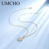 925 Silver Snowflake Necklace for Women Christmas Gift
