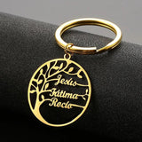 Auxauxme Tree of Life Keychain with Family Names