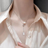 Sterling Silver Tide Pearl Clavicle Chain Necklace for Women