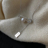 Sterling Silver Tide Pearl Clavicle Chain Necklace for Women