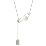 Sterling Silver Tide Pearl Clavicle Chain Necklace for Women