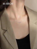 Geometric Sterling Silver 925 Necklace with Clavicle Chain for Women
