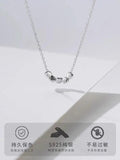 Geometric Sterling Silver 925 Necklace with Clavicle Chain for Women