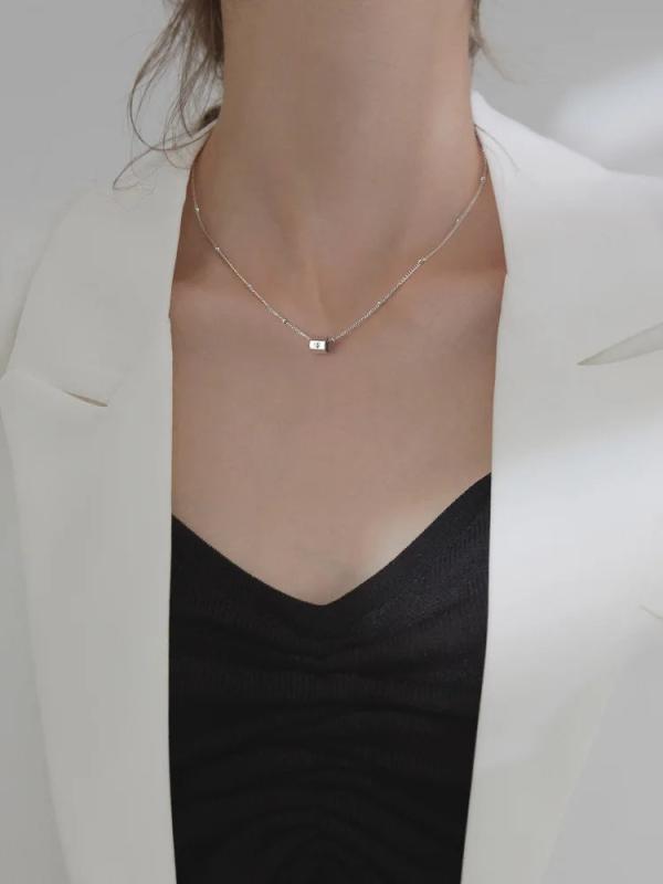 S925 Sterling Silver Necklace Love Pendant Clavicle Chain Girl Gift