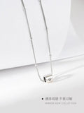 S925 Sterling Silver Necklace Love Pendant Clavicle Chain Girl Gift