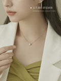 S925 Sterling Silver Necklace Love Pendant Clavicle Chain Girl Gift