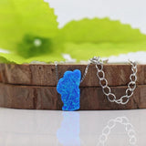 Blue Tahoe Lake Opal Necklace 9*15mm Synthetic Lake Tahoe Opal Necklace