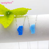 Blue Tahoe Lake Opal Necklace 9*15mm Synthetic Lake Tahoe Opal Necklace