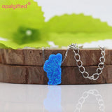 Blue Tahoe Lake Opal Necklace 9*15mm Synthetic Lake Tahoe Opal Necklace