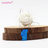 Blue Tahoe Lake Opal Necklace 9*15mm Synthetic Lake Tahoe Opal Necklace