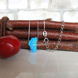 Blue Tahoe Lake Opal Necklace 9*15mm Synthetic Lake Tahoe Opal Necklace