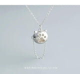 S925 Silver Clavicle Chain Necklace Glasses Cat Necklace