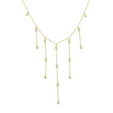 CZ Iced Out Bling Zircon Stone 925 Silver Y Necklace