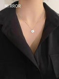Moon Crescent Lettering S925 Silver Necklace Coin Women's