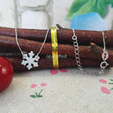 925 Silver Synthetic Opal snowflake Pendant Necklace