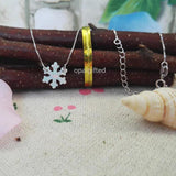 925 Silver Synthetic Opal snowflake Pendant Necklace