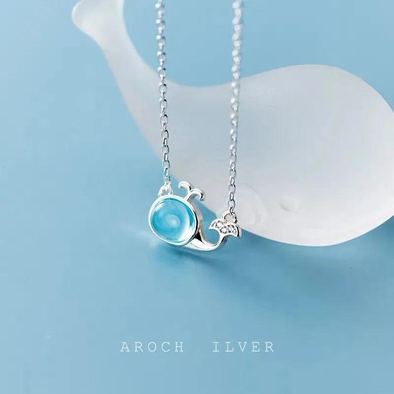 Whale Zircon Necklace for Sweet Lady