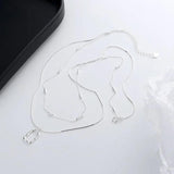 S925 Sterling Silver Double Snake Chain Necklace For Women Wedding