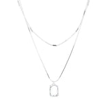 S925 Sterling Silver Double Snake Chain Necklace For Women Wedding