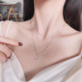 S925 Sterling Silver Double Snake Chain Necklace For Women Wedding