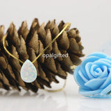 Pear Shape Opal Necklace 925 Silver Chain Wedding