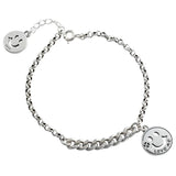 Vintage Round Card Bracelet Thai Silver Face Jewelry for Women Men