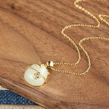 S925 Sterling Silver Hetian Jade Chalcedony Necklace