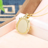 S925 Sterling Silver Hetian Jade Chalcedony Necklace