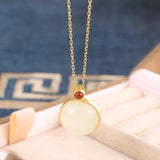 925 Silver Hetian Jade Personalized Necklace Wedding Jewelry