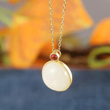 925 Silver Hetian Jade Personalized Necklace Wedding Jewelry