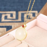 925 Silver Hetian Jade Personalized Necklace Wedding Jewelry