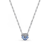 Enamel Pansy Wreath Necklace Butterfly Bracelet Set