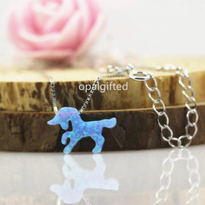 (1pc/lot)OP06 Baby Animal Unicorn Fire Opal Necklace S925