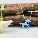 (1pc/lot)OP06 Baby Animal Unicorn Fire Opal Necklace S925