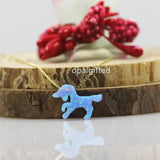 (1pc/lot)OP06 Baby Animal Unicorn Fire Opal Necklace S925