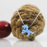 (1pc/lot)OP06 Baby Animal Unicorn Fire Opal Necklace S925