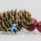 (1pc/lot)OP06 Baby Animal Unicorn Fire Opal Necklace S925